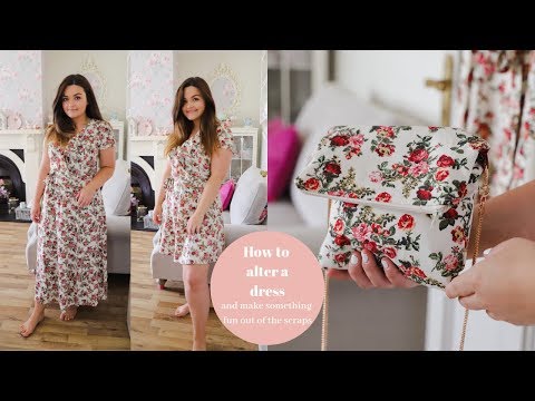 How to shorten a dress and make a bag from the scrap material!