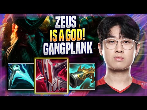 ZEUS IS A GOD WITH GANGPLANK! - T1 Zeus Plays Gangplank TOP vs Singed! | Season 2022