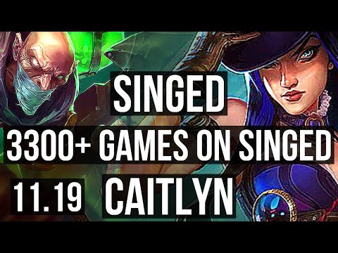 SINGED vs CAITLYN (TOP) | 3300+ games, 2.6M mastery, 5/2/9 | NA Master | v11.19