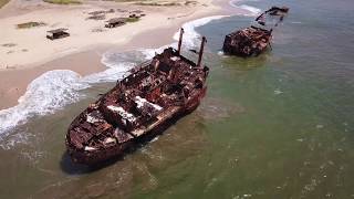 preview picture of video 'Shipwreck Beach - Praia do Sarico - Luanda Angola - Drone - DJI Mavic Pro - 4K'