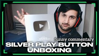 Silver play button unboxing | with funny English commentary 😂😂 | jaguar gaming