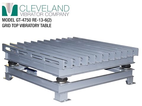 Grid Top Vibratory Table for Compacting Cheese Packets - Cleveland Vibrator Co.
