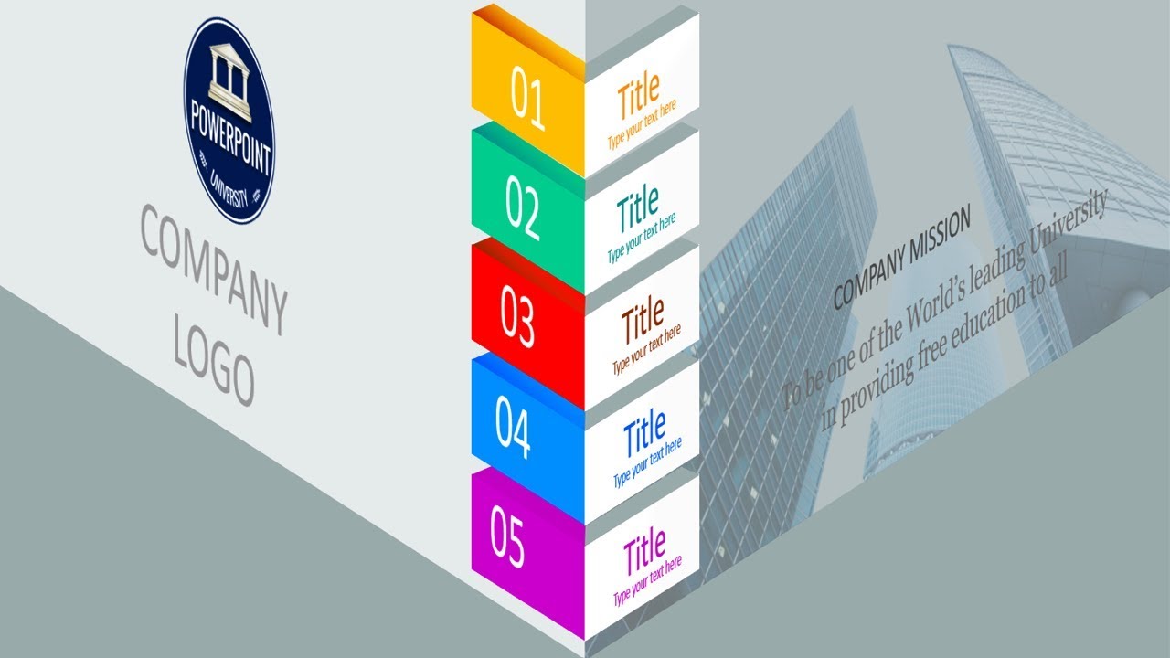 Wall corner infographic slide in PowerPoint