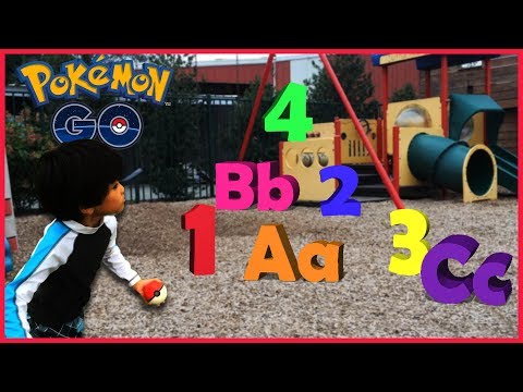 PRETEND PLAY Learning ABC Letter Alphabets and Numbers 1-10 With Pokemon Go