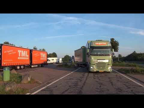 Motorhome at Kesselberg on the German A38 autobahn