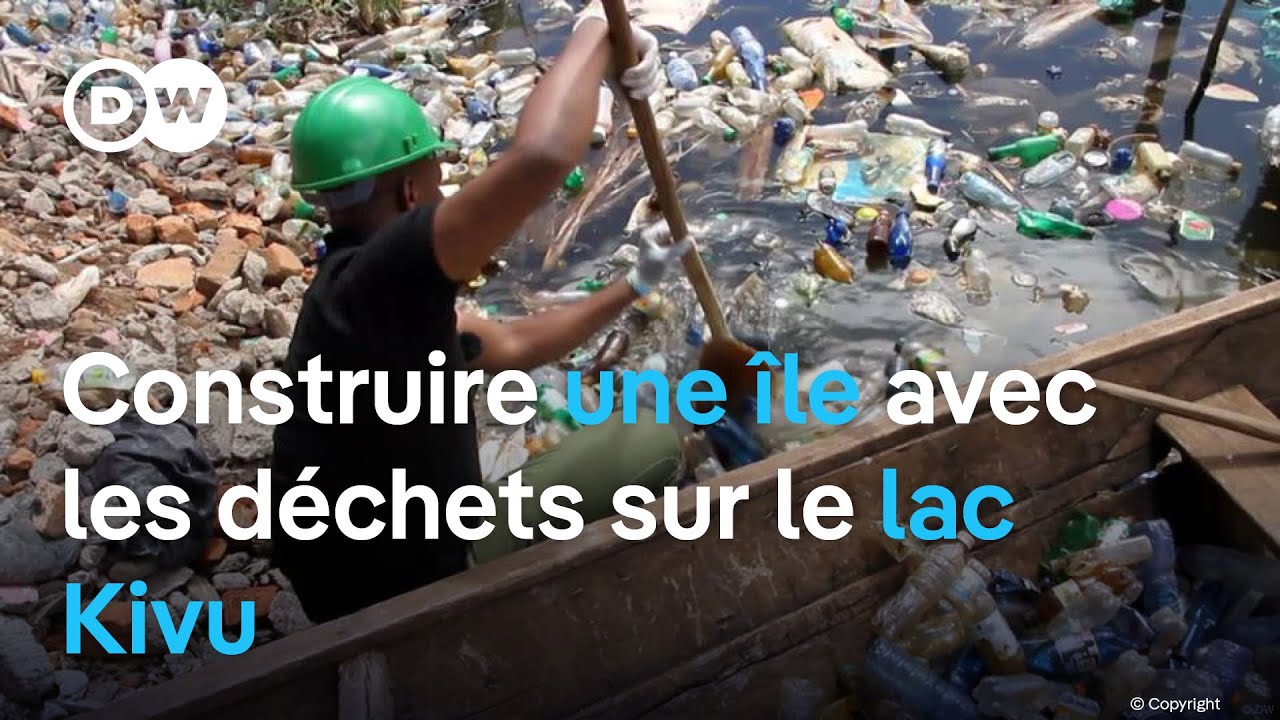 Des écologistes congolais construisent une île avec les déchets du lac Kivu