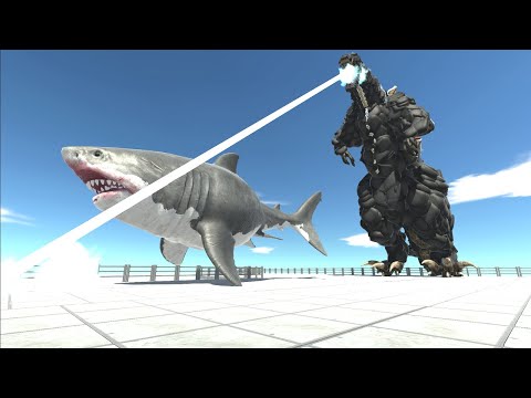 Escape From Godzilla Atomic Breath! Aquatics - With Commentary - Animal Revolt Battle Simulator