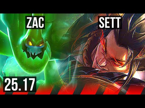 ZAC vs SETT (TOP) | 8 solo kills, 10/3/8, Godlike | KR Master | 25.17