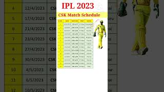 IPL 2023 || CSK MATCH SCHEDULE || csk all matches || #shorts #video #jui #subscribe
