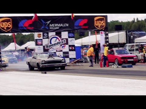 Audi 90 B3 Quattro 4.2T V8 vs '73 Chevrolet El Camino 7.6 V8 1/4 mile drag race