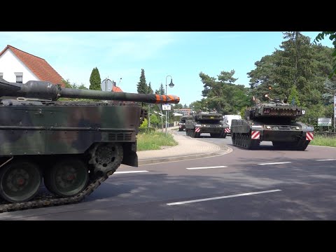 Leopard 2 vom PzBtl 104 verlegen vom Kali Werk Zielitz zum GÜZ Heer