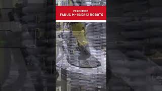 Automated storage and retrieval system with multiple FANUC robots. #shorts #robotics #automation