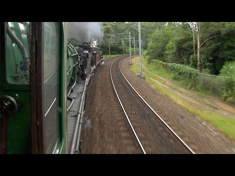 Steam locomotives 3642, 3016, & 3265 triple heading north - cab ride & trackside scenes - April 2013