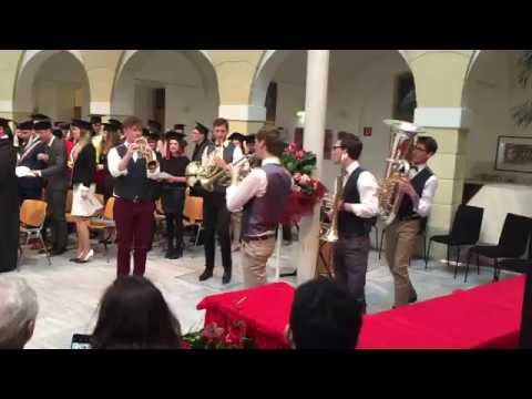 Frühjahrssponsion 2016, FH Kärnten, Gaudeamus igitur, Blech Reiz Brass Quintett