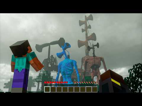 😱 4 SIREN HEADS Chased Us in Minecraft! ICE 🧊 FLESH 💀 SHADOW 🌑 WOODEN 🌲 | Horror Survival Story