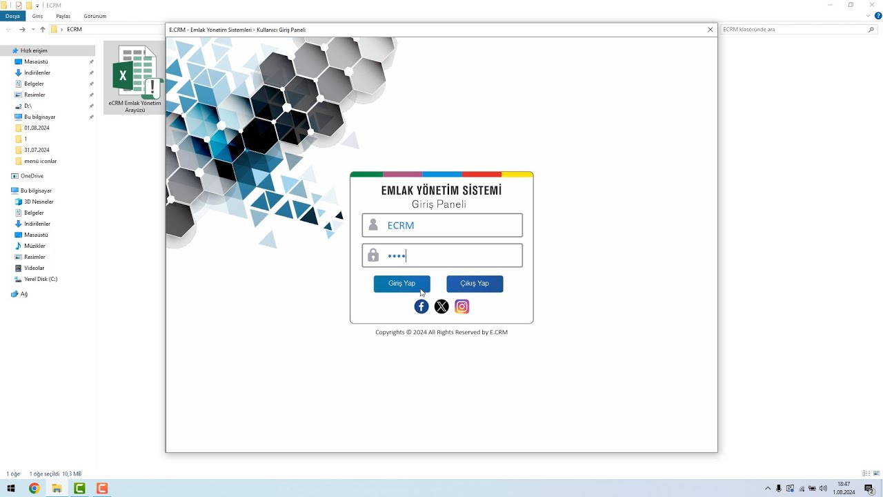 Emlak Yönetim Sistemi | Uygulama Giriş - Arayüz - 2
