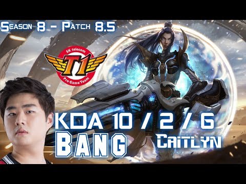 SKT T1 Bang CAITLYN vs KOG'MAW ADC - Patch 8.5 KR Ranked