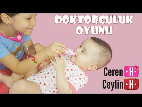 Ceylin-H & kardeşi Ceren-H | Doktorculuk Oyunu - Sister's Funny Baby Care Educational Doctor Game