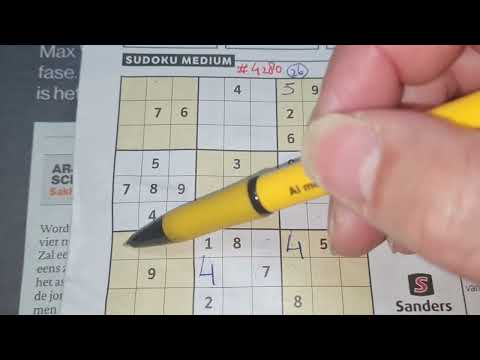 Daily Sudoku practice continues. (#4280) Medium Sudoku. 03-19-2022 (No Additional today)