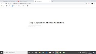 Only Alphabet Allowed validation Regex in HTML , Javascript