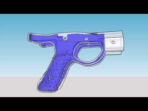 3D metal printing - Cobra Concept 2mm Aluminium Speargun (Shell) Handle.