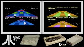 Atari 8-bit vs C64 : TRAILBLAZER (Side by side comparison)