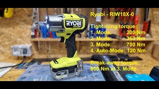 RYOBI RIW18X 900 Nm 1/2" Akku Schlagschrauber/ impact wrench unboxing + small test