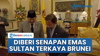Sultan Terkaya di Brunei Beri Prabowo Senapan Emas, Menhan Spontan Sebut 'Bagusnya' dan Senyum
