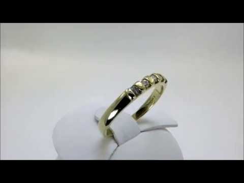 9ct Yellow Gold - 5 Stone Diamond - 0.15 ct - Half Eternity Wedding Ring (00176)
