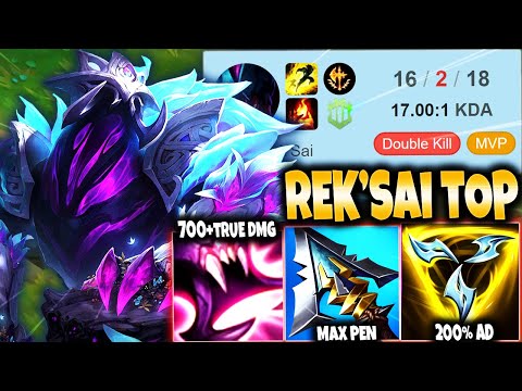 I made the MOST OP 400+AD Rek'Sai Top Lane Build ~ 700+ TRUE DMG/E 🔥 LoL Top RekSai s12 Gameplay