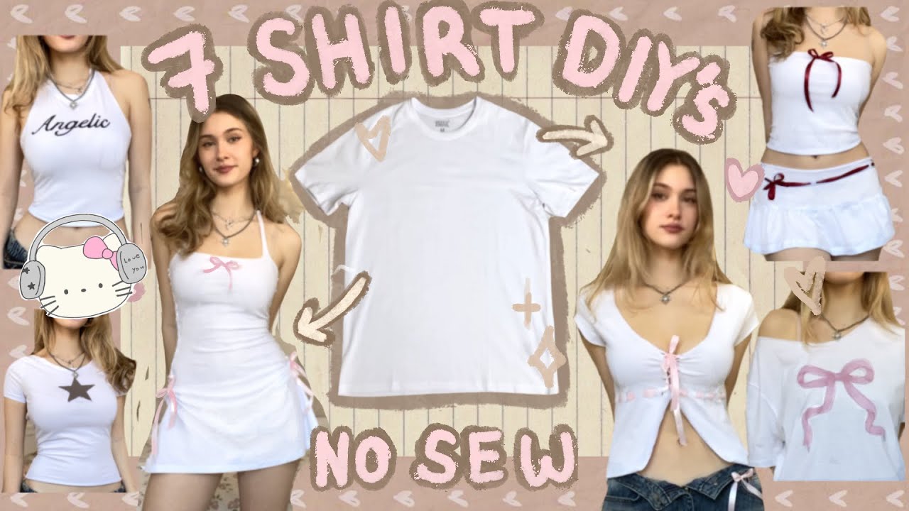 7 diy shirt upcycles *no sew* ☆*.⋆｡⋆