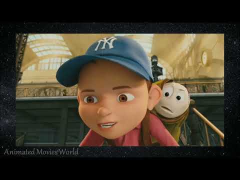 Everyone’s Hero official trailer frame with Yankee and Screwie racing past the ballpark