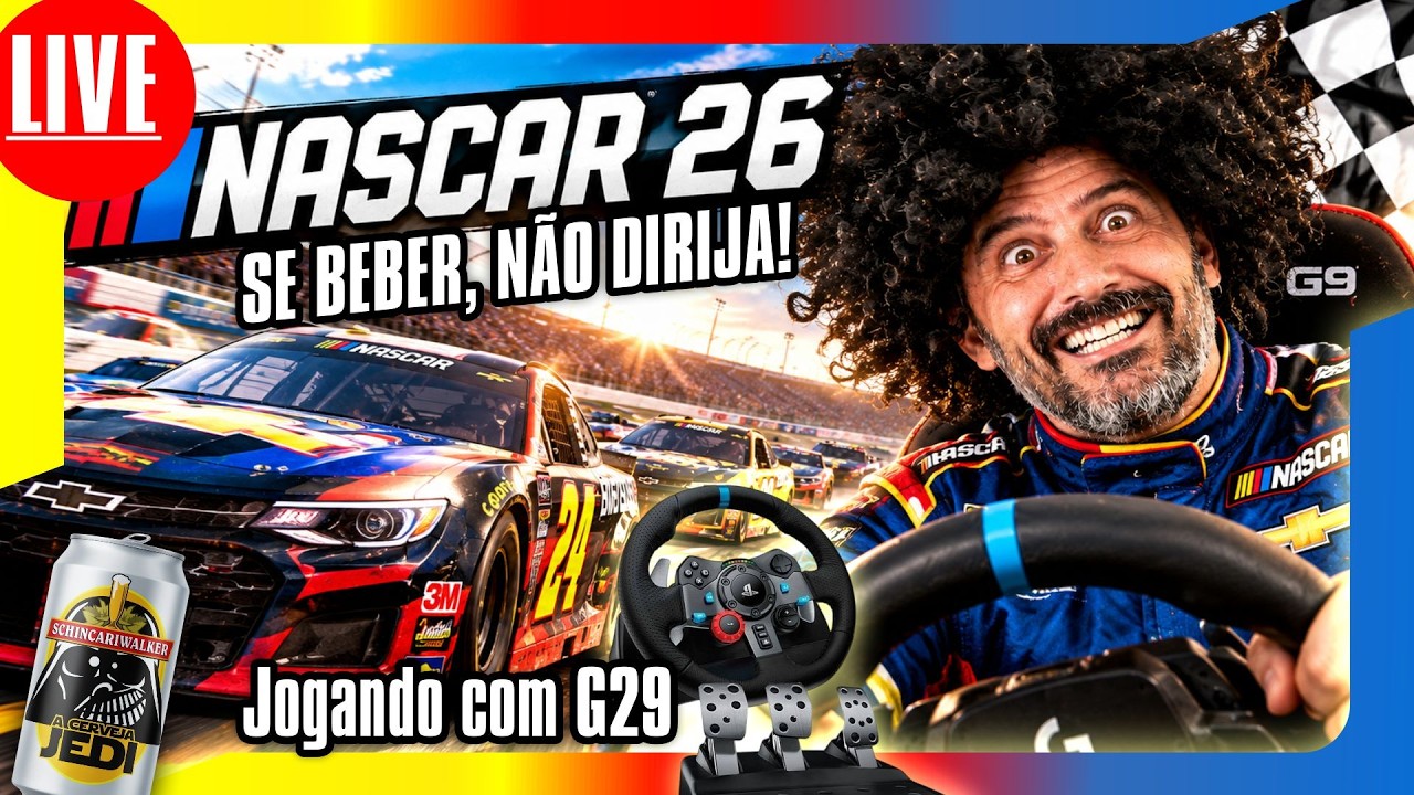 🎮🚨🍺AO VIVO  -  NASCAR 26 - MODO CARREIA - SE FOR DIRIGIR, NÃO BEBA - JOGANDO NO LOG. G29! #NASCAR26