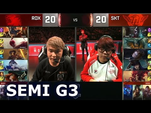 SKT vs ROX - Game 3 Semi Finals Worlds 2016 | LoL S6 World Championship SK Telecom T1 vs Rox Tigers