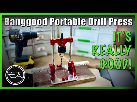 Banggood Portable Drill Press  - unboxing, setup, test and review.
