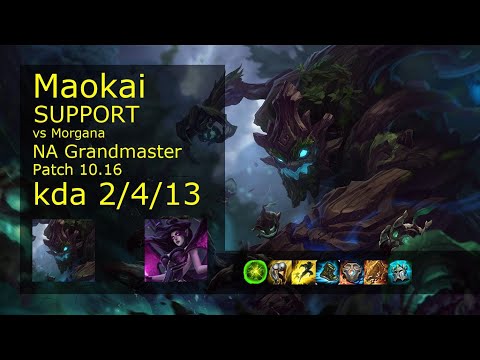 Maokai Support vs Morgana - NA Grandmaster 2/4/13 Patch 10.16 Gameplay