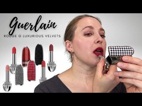 GUERLAIN Rouge G Luxurious Velvet Lipsticks and Classic Fabric Cases | Swatches, Comparisons, Review