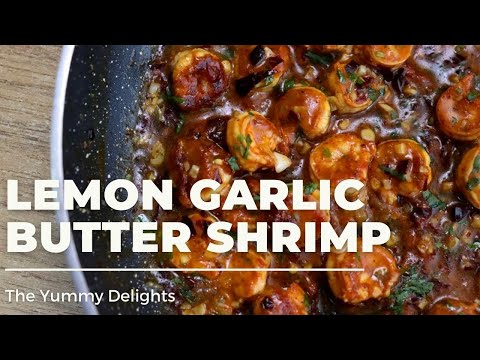 Lemon garlic butter shrimp | lemon garlic shrimp recipe | garlic butter prawns |garlic butter shrimp