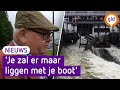 Met man en macht werken aan kapotte stuw bij Nederasselt