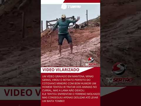 homem tenta ir ao curral e leva tombo hilário em Minas Gerais