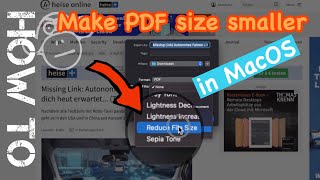 how to reduce a pdf file size with preview in Mac os 11
