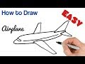 How to Draw Airplane Easy step by step for beginners