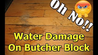 How to get water rings out of butcher block wood countertop