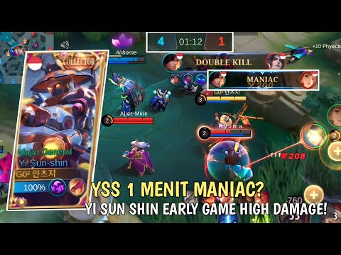 WOW YSS 1 MIN MANIAC! YI SUN SHIN EARLY GAME HIGH DAMAGE? -MLBB