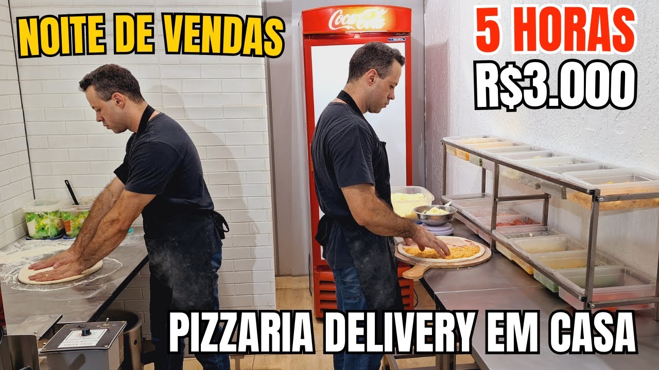 PIZZARIA DELIVERY EM CASA I NOITE DE VENDAS I ROTINA I MASSA DE PIZZA I FORNO DE ESTEIRA GRAN CERES