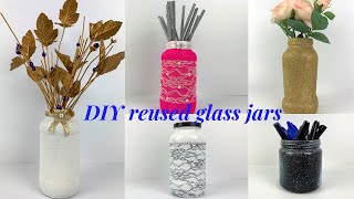 5 EASY AND CHEAP DIY WAYS TO REUSE/RECYCLE EMPTY GLASS JARS AT HOME.