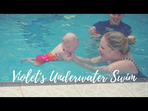 Water babies Baby Swimming Lesson - Underwater Swim - 12 week old baby
