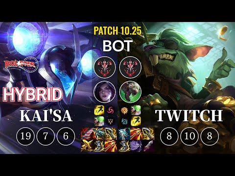 KT HyBriD Kai'Sa vs Twitch Bot - KR Patch 10.25