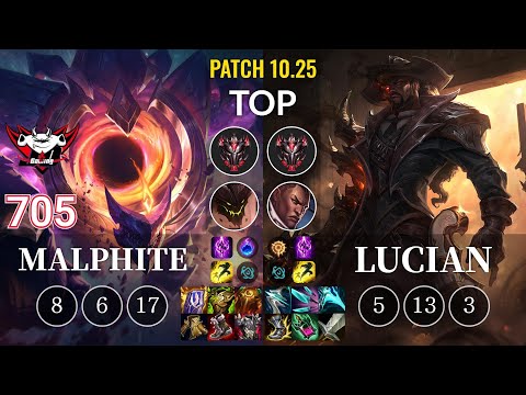 JDG 705 Malphite vs Lucian Top - KR Patch 10.25