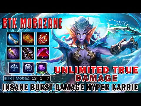 Unlimited True Damage Hyper Karrie | Insane Burst Damage Karrie Gameplay by MobaZane | MLBB